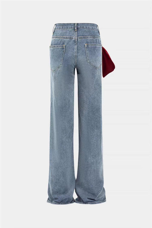 Jeans con Fiocchi Laterali