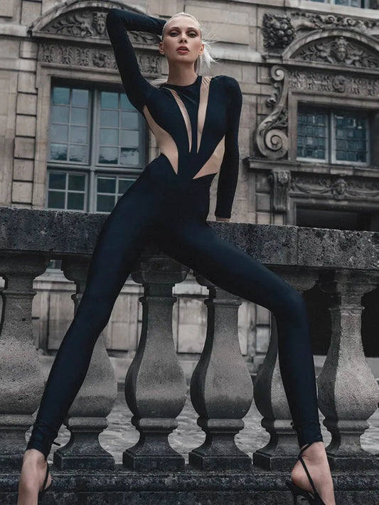 Long Sleeve Tight Jumpsuit
