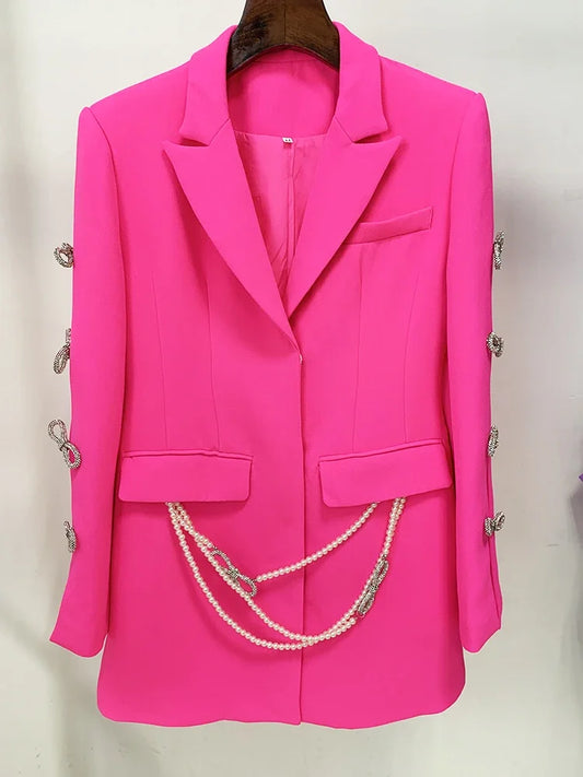 Blazer Dress con Perle & Catene – Stile Haute Street
