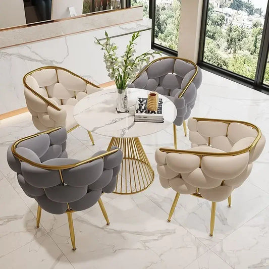 Velvet Armchair – Living Room or Bedroom Chair with Golden Legs