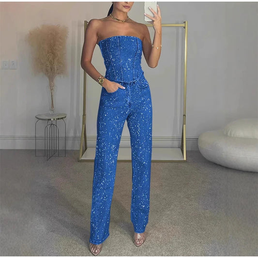 Coordinato Jeans con Strass
