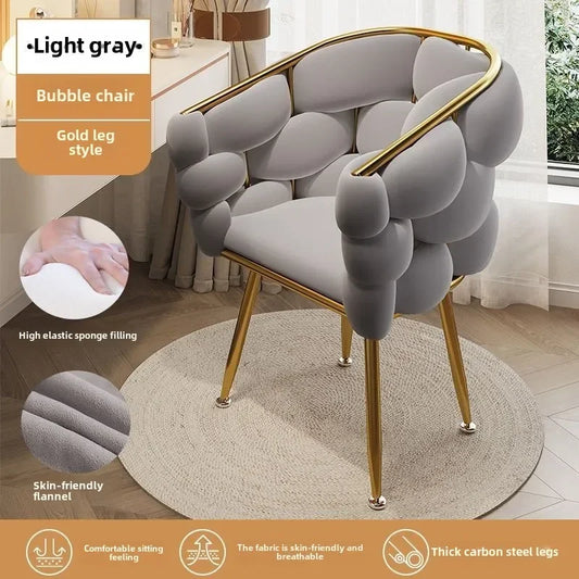 Velvet Armchair – Living Room or Bedroom Chair with Golden Legs